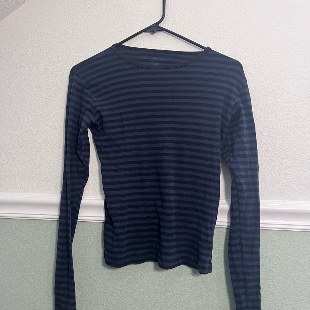 Brandy Melville Blue Fitted Long Sleeve T-Shirt